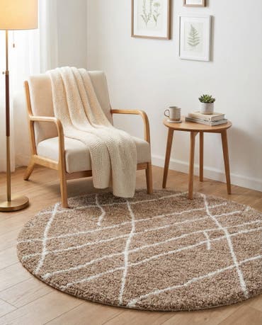  3' 3 x 3' 3 Soft Touch Shag Round Rug