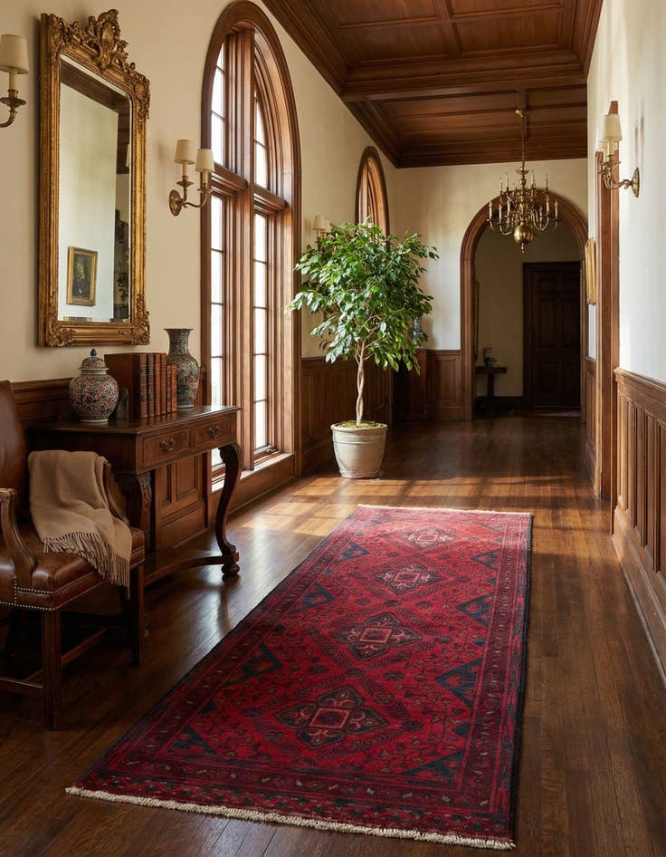 Detail image of  2' 6 x 6' 1  Hand Knotted Khal Mohammadi Wool Runner Rug