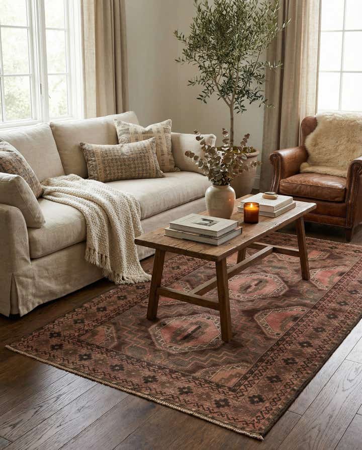 3' 6 x 6' 4 Hand Knotted Ultra Vintage Persian Wool Rug