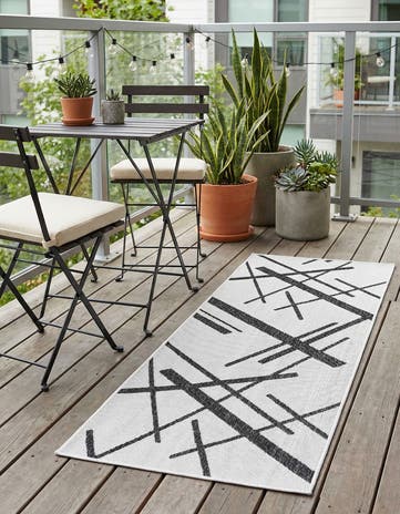 2' x 5' 3 Easy-Clean Modern Indoor / Outdoor Runner Rug