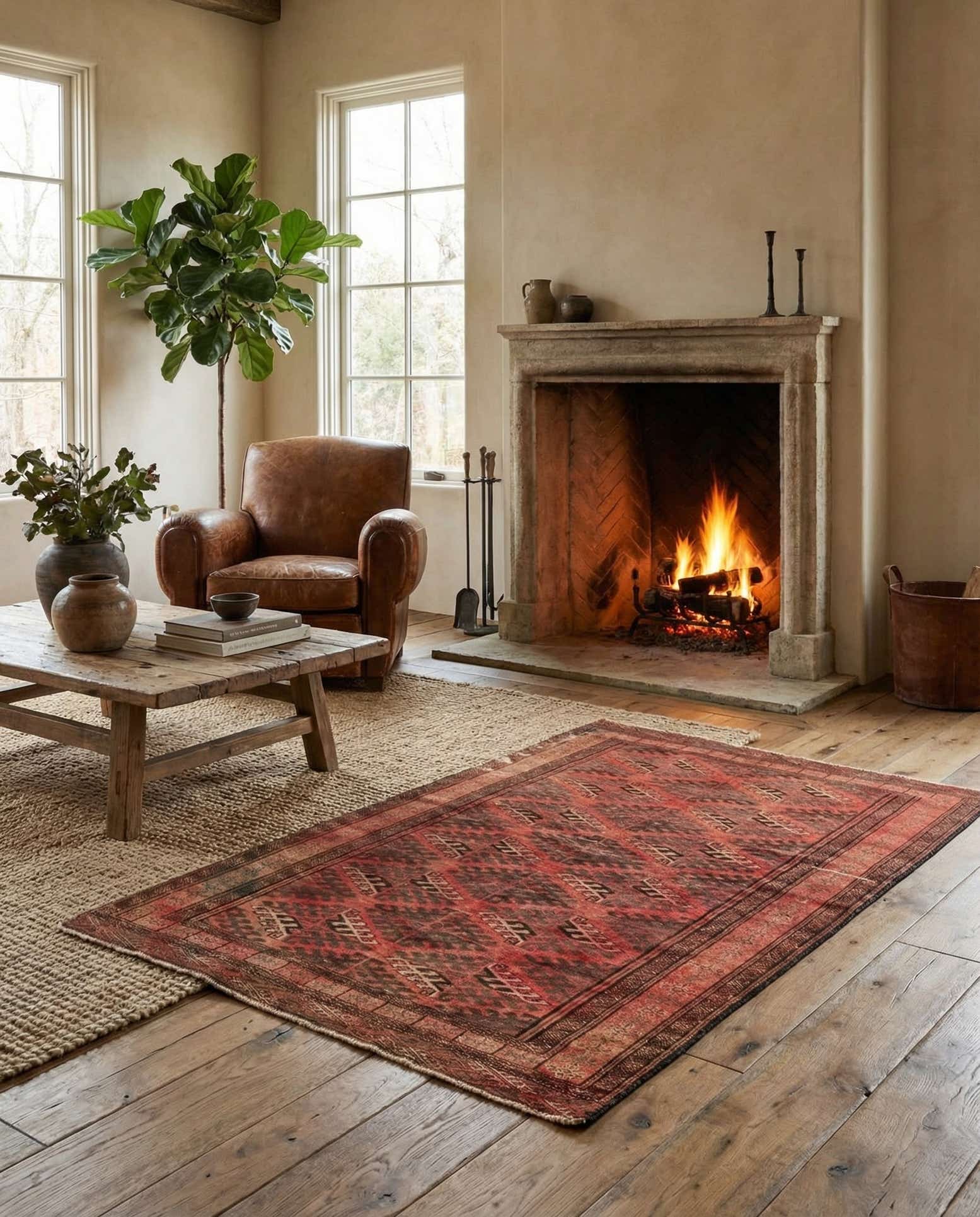 4' 1 x 6' Hand Knotted Ultra Vintage Wool Rug