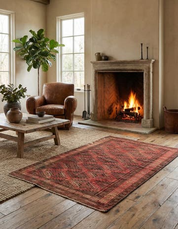 4' 1 x 6' Hand Knotted Ultra Vintage Wool Rug
