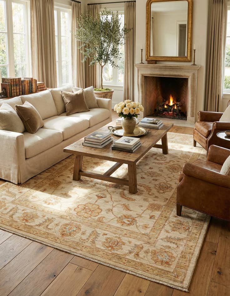 Detail image of 5' 9 x 8' 2  Hand Knotted Peshawar Ziegler Rug