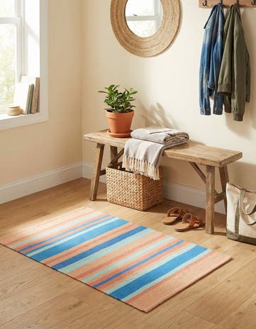 2' x 3' 1 Hand Woven Flatweave Cotton Dhurrie Rug