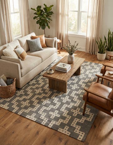 7' 10 x 10' Hand Woven Kilim Wool Rug
