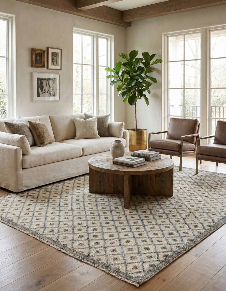 Detail image of 8' x 10' 8  Hand Knotted Moroccan Wool Rug