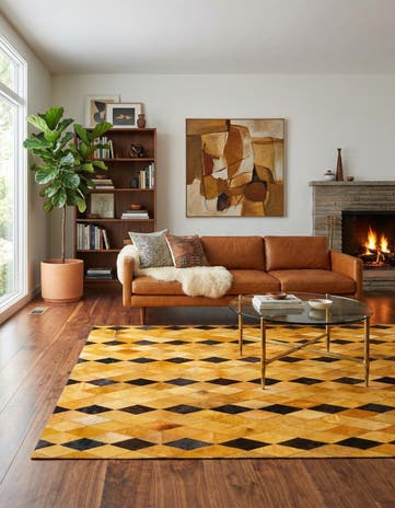 5' 1 x 8' Cowhide Stocks Rug