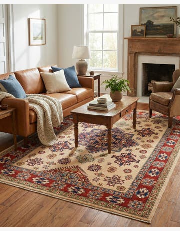 5' 7 x 7' 10 Hand Knotted Kazak Rug