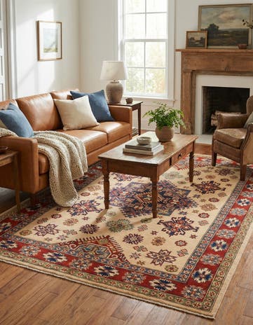 5' 7 x 7' 10 Hand Knotted Kazak Rug