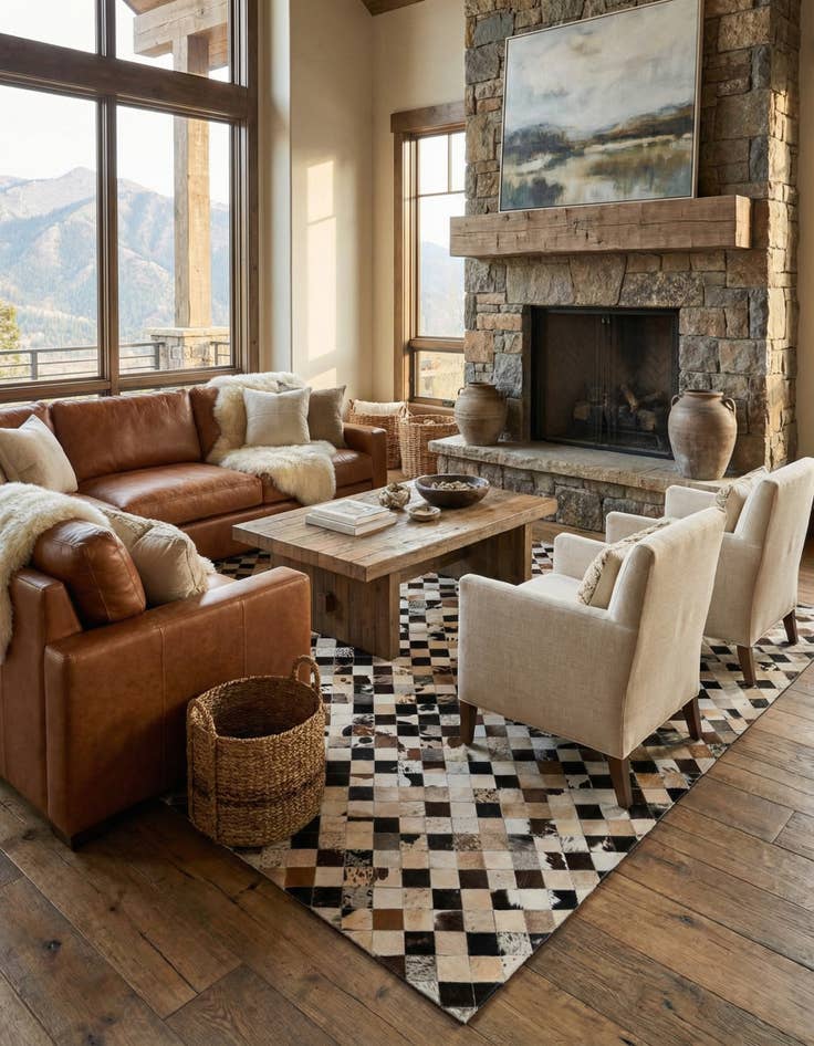 Detail image of  8' 1 x 9' 11 Cowhide - Patchwork Rug