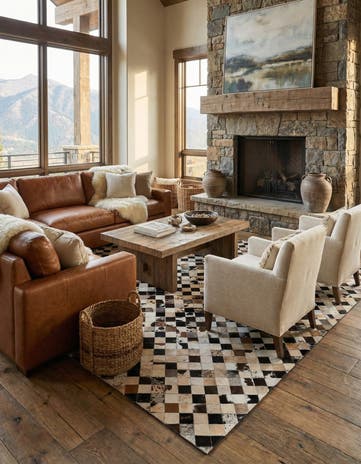 8' 1 x 9' 11 Cowhide - Patchwork Rug