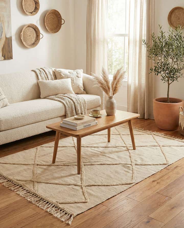 4' 1 x 6' 2 Hand Woven Moroccan Wool Rug
