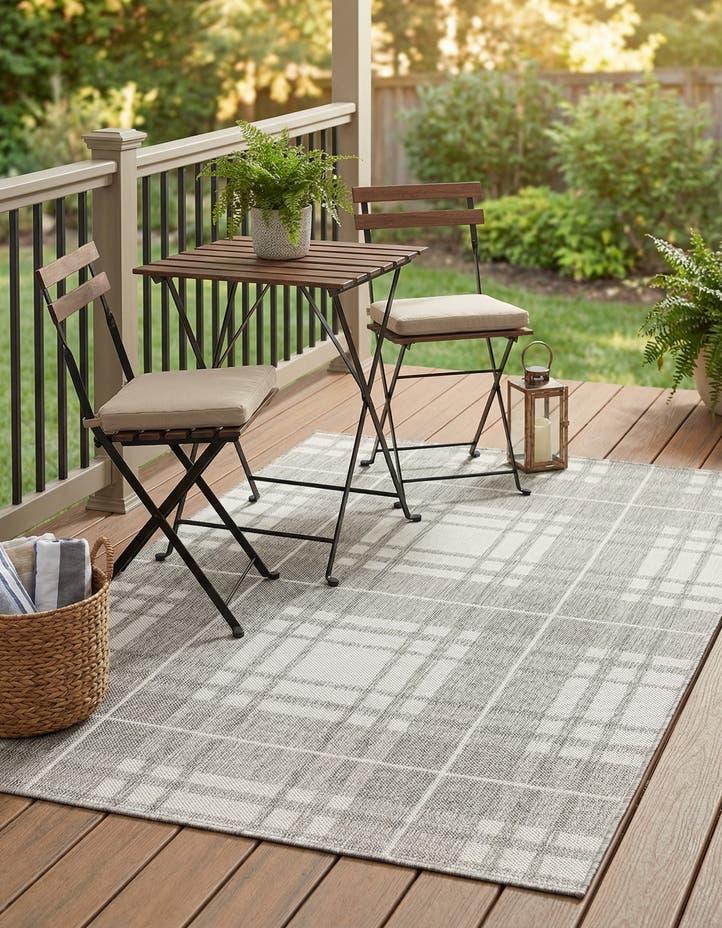 4' x 6' Easy-Clean Checkered Indoor / Outd...