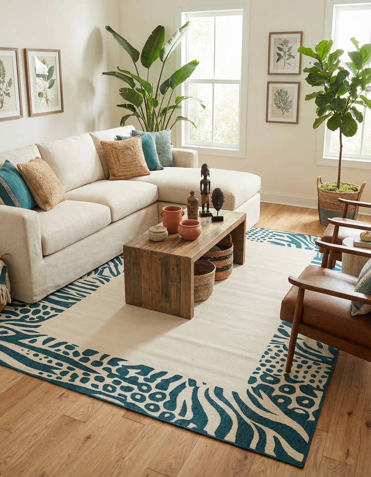 Detail image of 7' 10 x 10'  Washable Safari Indoor / Outdoor Rug