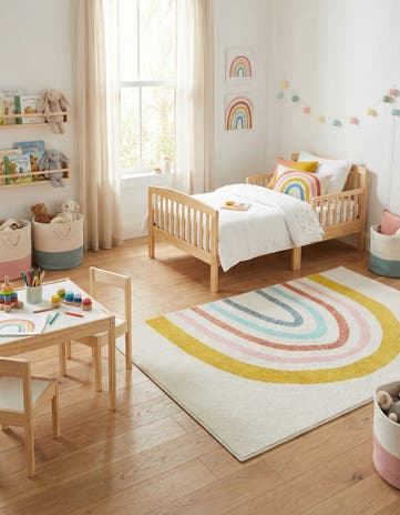 Ivory Rainbow Whimsy Kids Rug