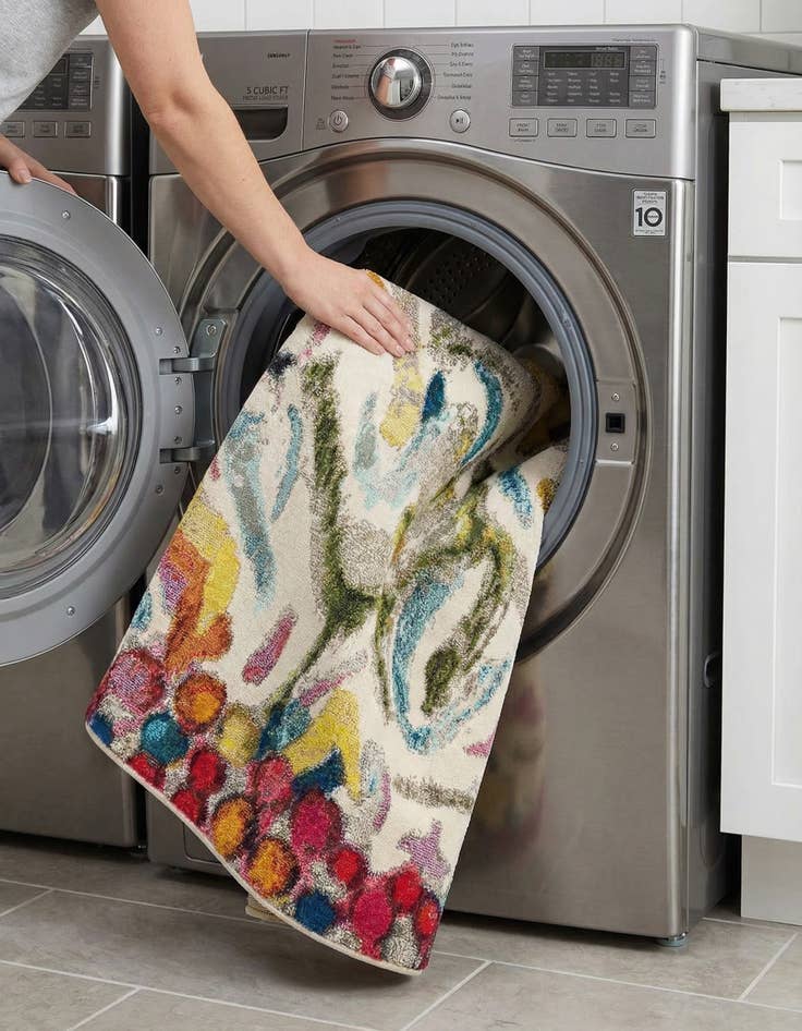 Detail image of  7' 10 x 10'  Washable Vivid Oval Rug