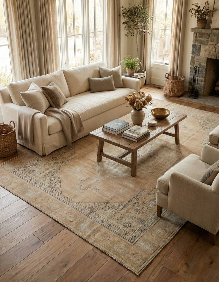 Detail image of  7' 8 x 10' 10  Hand Knotted Ultra Vintage Persian Wool Rug