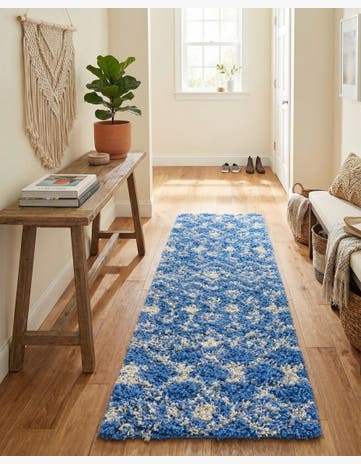 2' x 7' Moroccan Trellis Shag Runner Rug