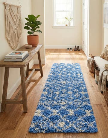 2' x 7' Moroccan Trellis Shag Runner Rug