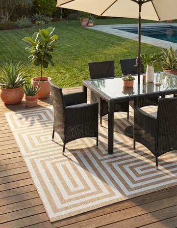 Taupe Easy-Clean Modern Indoor / Outdoor Rug