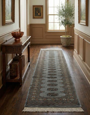2' 7 x 10' 1 Hand Knotted Torkaman Oriental Wool Runner Rug