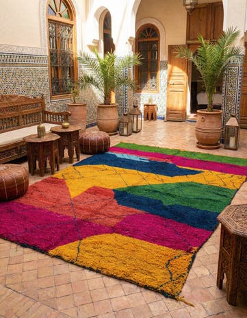 6' 8 x 9' 8 Hand Knotted Moroccan Wool Rug