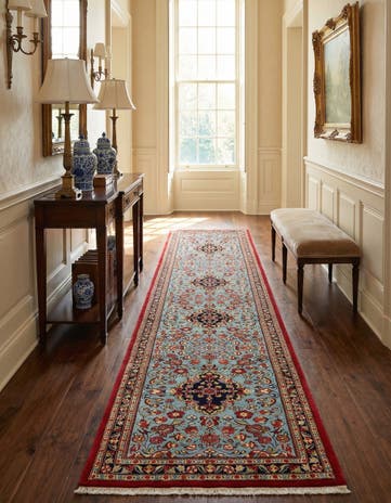 2' 7 x 13' 1 Hand Knotted Qom Persian Runner Rug