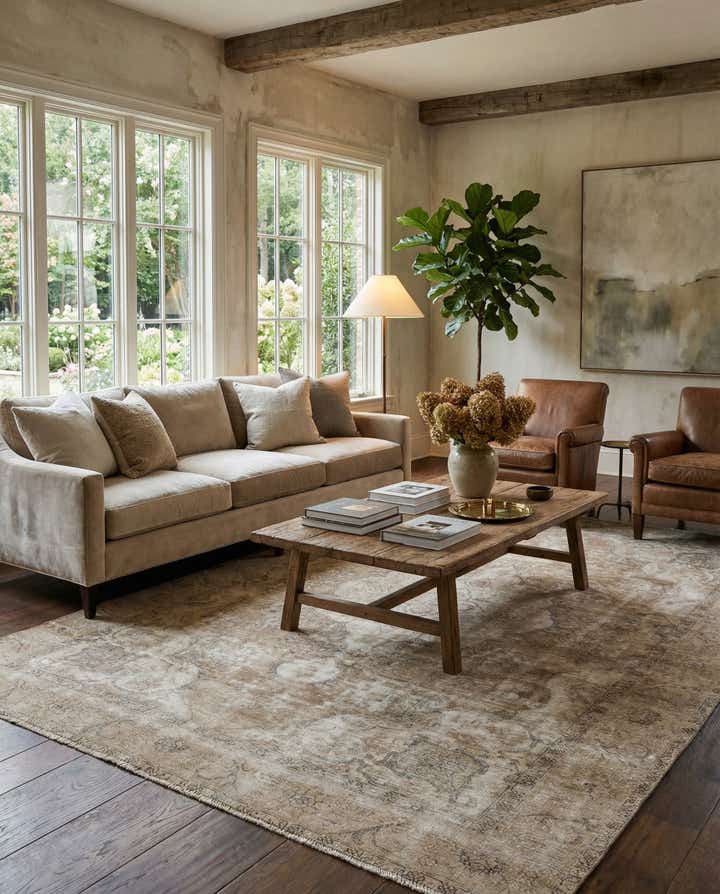 6' 8 x 9' 4 Hand Knotted Ultra Vintage Persian Wool Rug