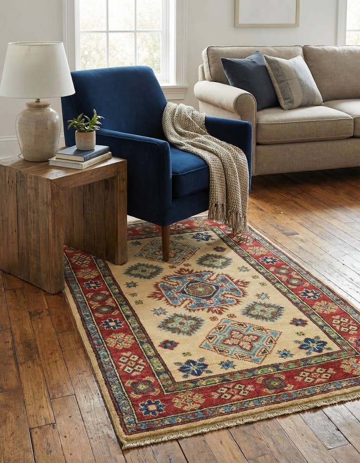 Detail image of 2' 8 x 4' 2  Hand Knotted Kazak Rug