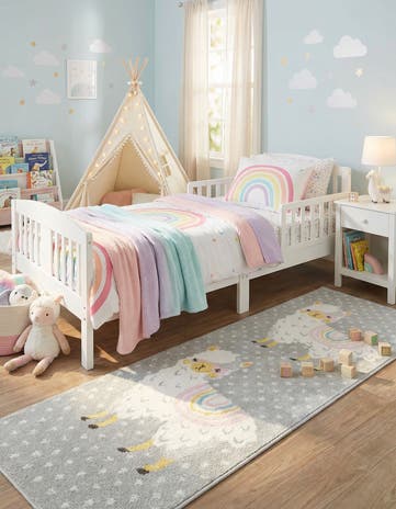 2' 2 x 6' Llama Whimsy Kids Runner Rug