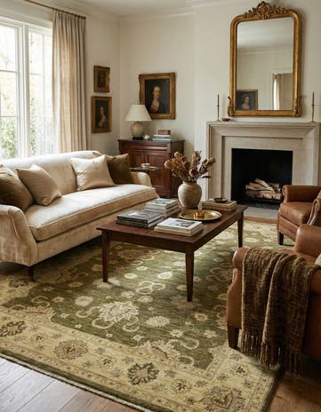 5' 8 x 8' 8 Hand Knotted Peshawar Ziegler Rug