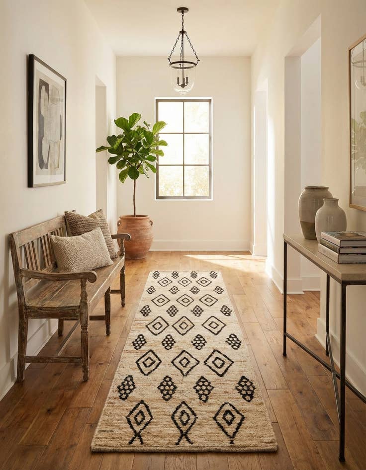 Detail image of 2' 10 x 12' 1  Hand Knotted Moroccan Wool Runner Rug