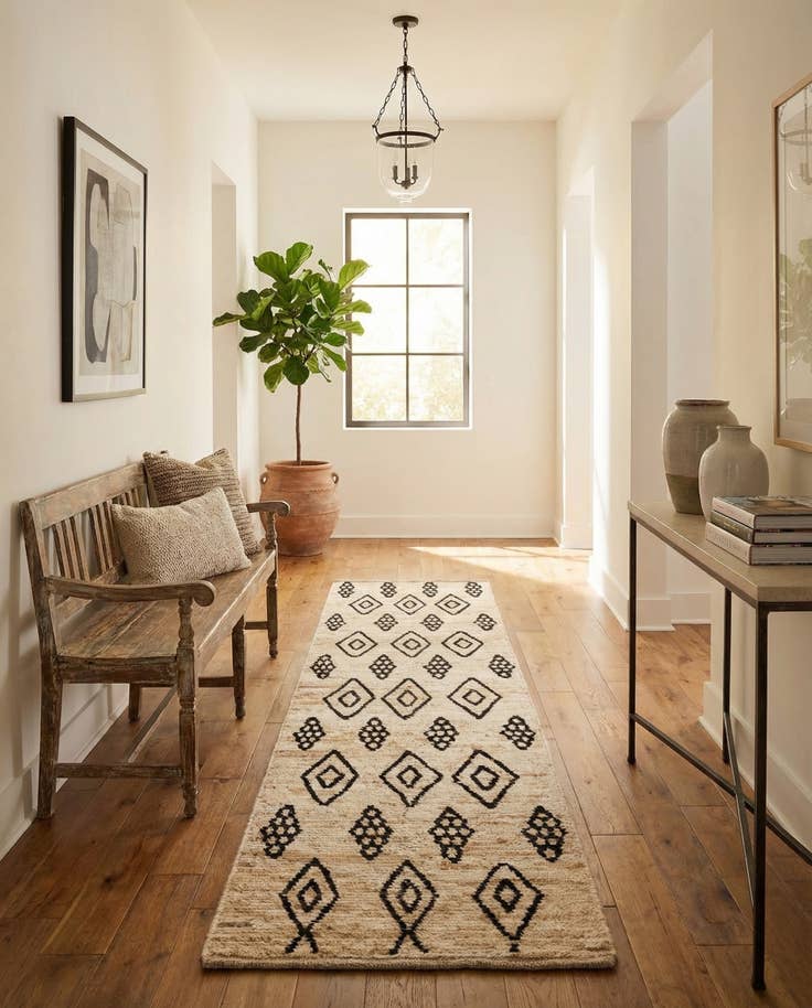Detail image of 2' 10 x 12' 1 Hand Knotted Moroccan Wool Runner Rug