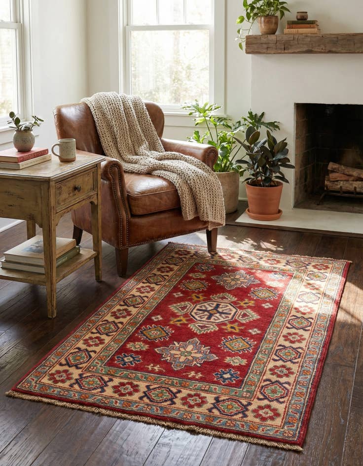 Detail image of 2' 7 x 4' 2  Hand Knotted Kazak Rug