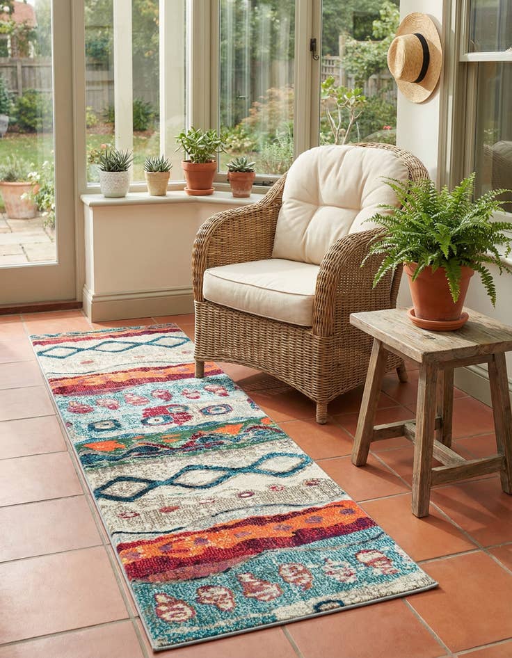 Detail image of  2' x 6'  Washable Vivid Runner Rug