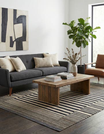 4' 9 x 6' 5 Hand Woven Kilim Modern Wool Rug