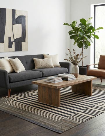 4' 9 x 6' 5 Hand Woven Kilim Modern Wool Rug