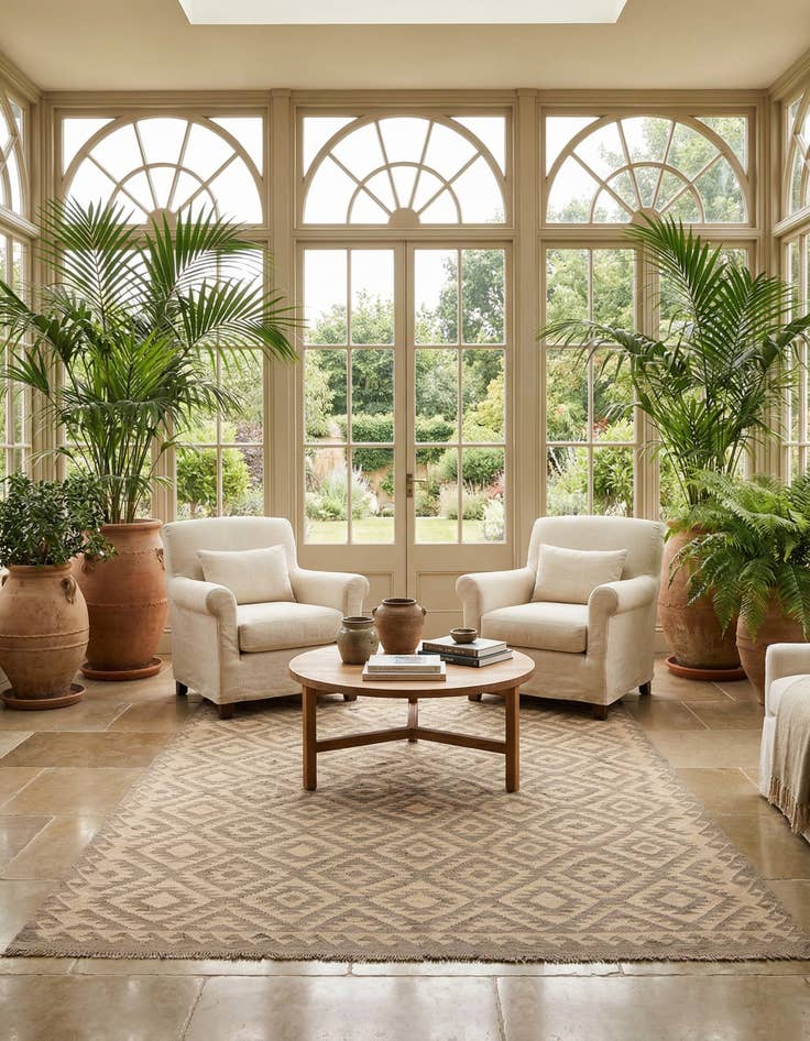 Detail image of 6' 6 x 9' 9  Hand Woven Kilim Maymana Wool Rug