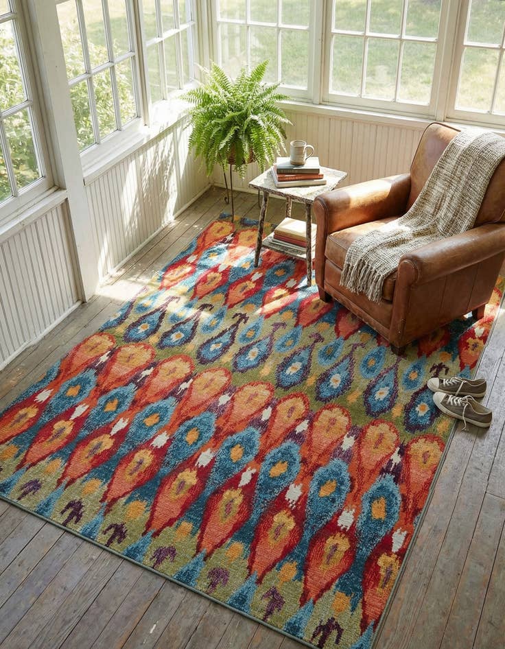 Detail image of 7' x 10' Easy-Clean Modern Indoor / Outdoor Rug