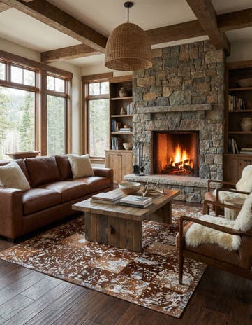 5' 2 x 8' Cowhide Stocks Rug