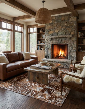 5' 2 x 8' Cowhide Stocks Rug