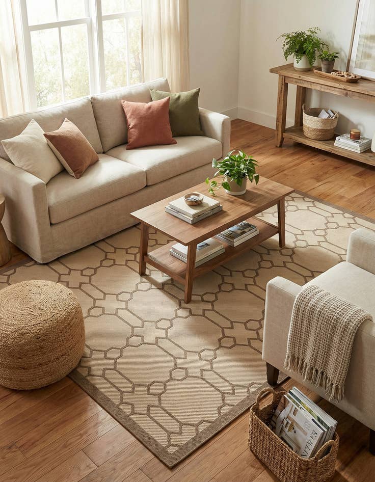 Detail image of 7' x 10'  Washable Trellis Indoor / Outdoor Rug