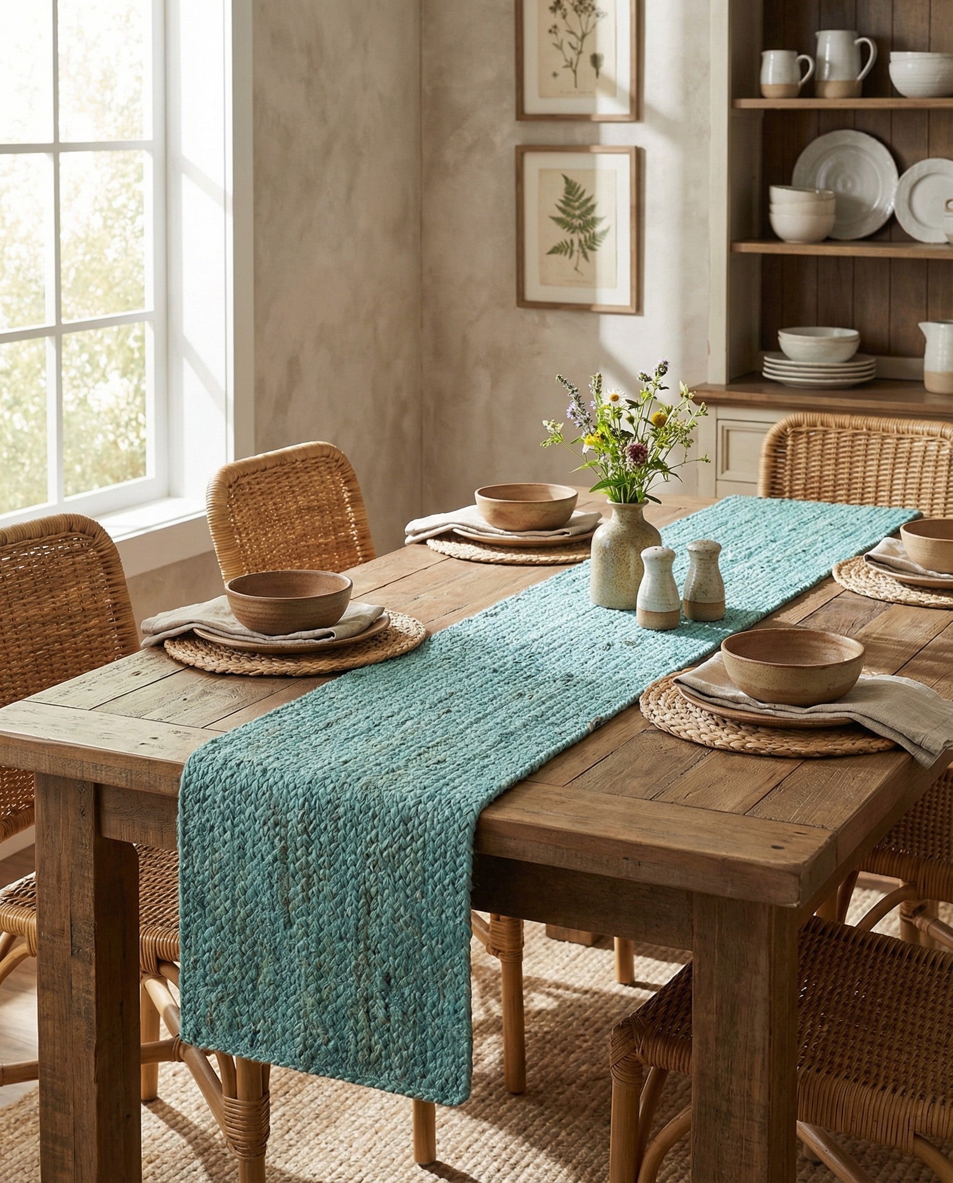  1' 2 x 6' 1  Hand Braided Jute Table Runner Rug