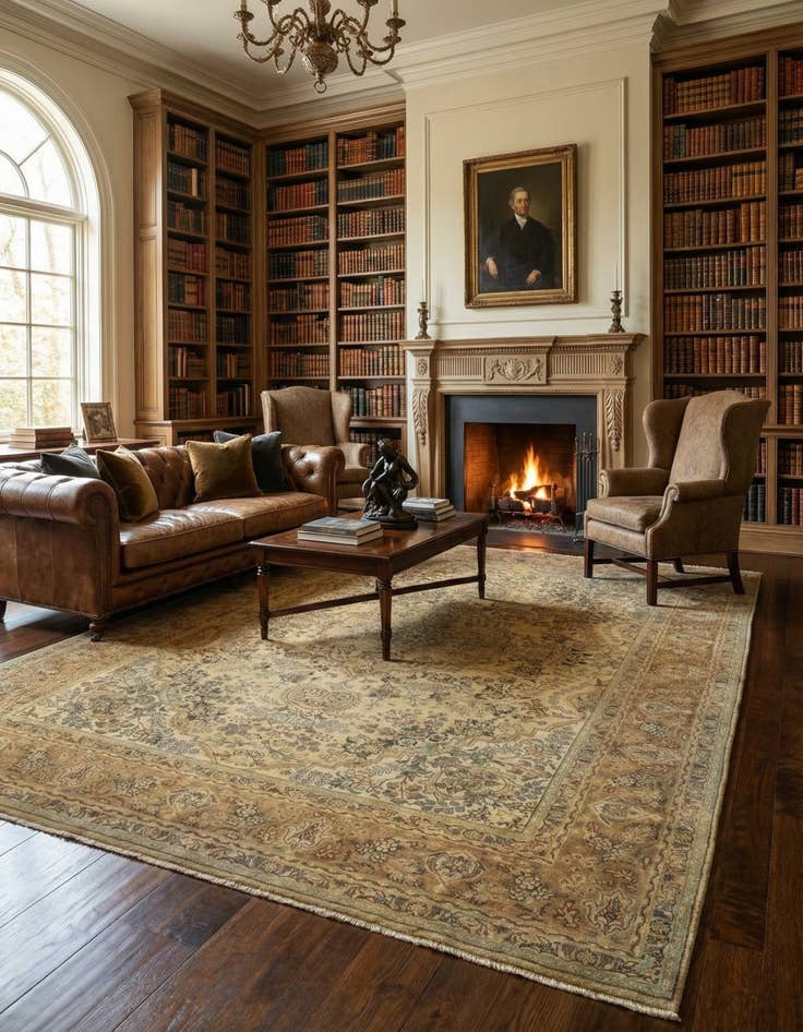 Detail image of 8' 4 x 11' 5  Hand Knotted Kashmar Persian Wool Rug