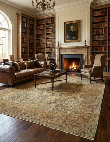 8' 4 x 11' 5 Hand Knotted Kashmar Persian Wool Rug