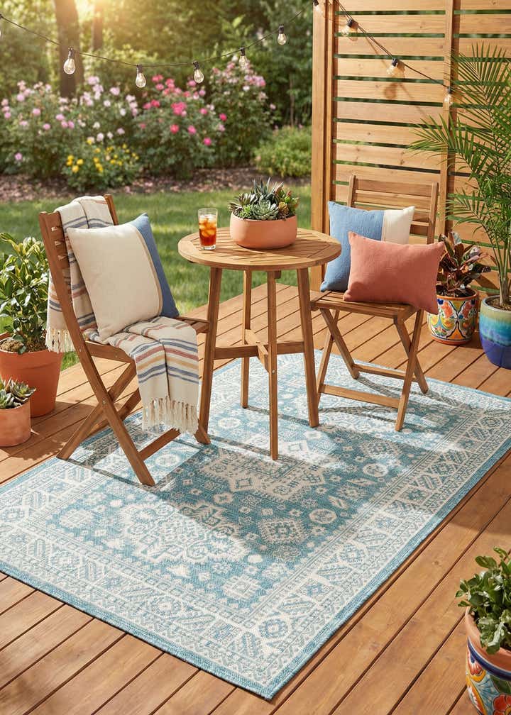 4' x 6' Easy-Clean Aztec Indoor / Outdoor Rug