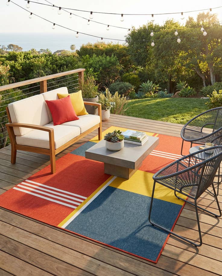 Detail image of 6' x 9' Easy-Clean Modern Indoor / Outdoor Rug