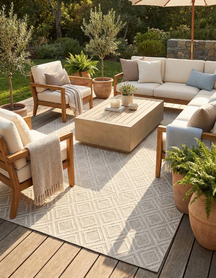 Detail image of 7' 10 x 10'  Washable Sabrina Soto Indoor / Outdoor Rug