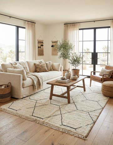 6' 1 x 9' Hand Knotted Moroccan Wool Rug