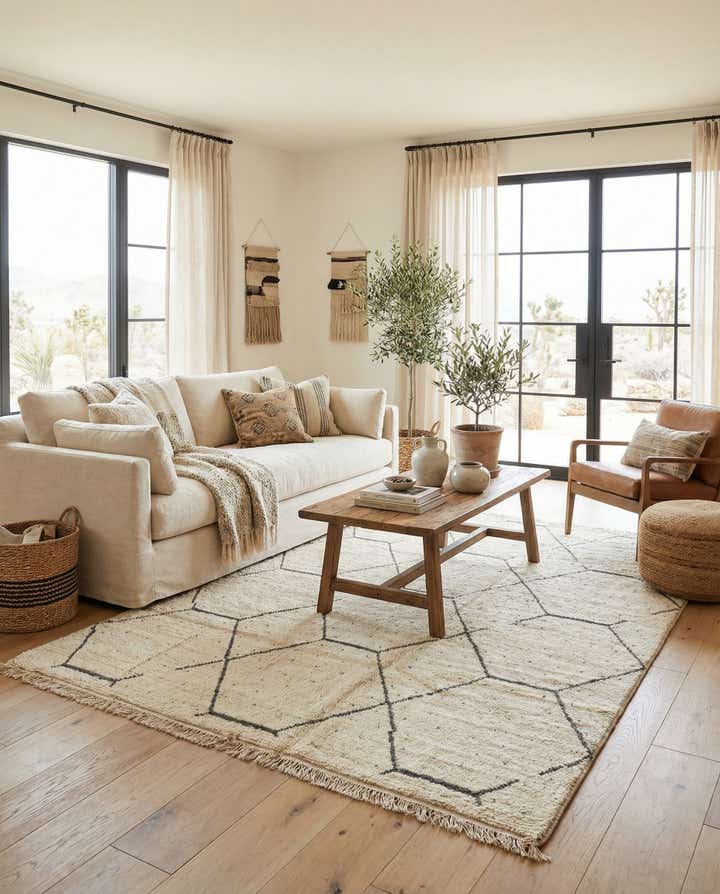 6' 1 x 9' Hand Knotted Moroccan Wool Rug